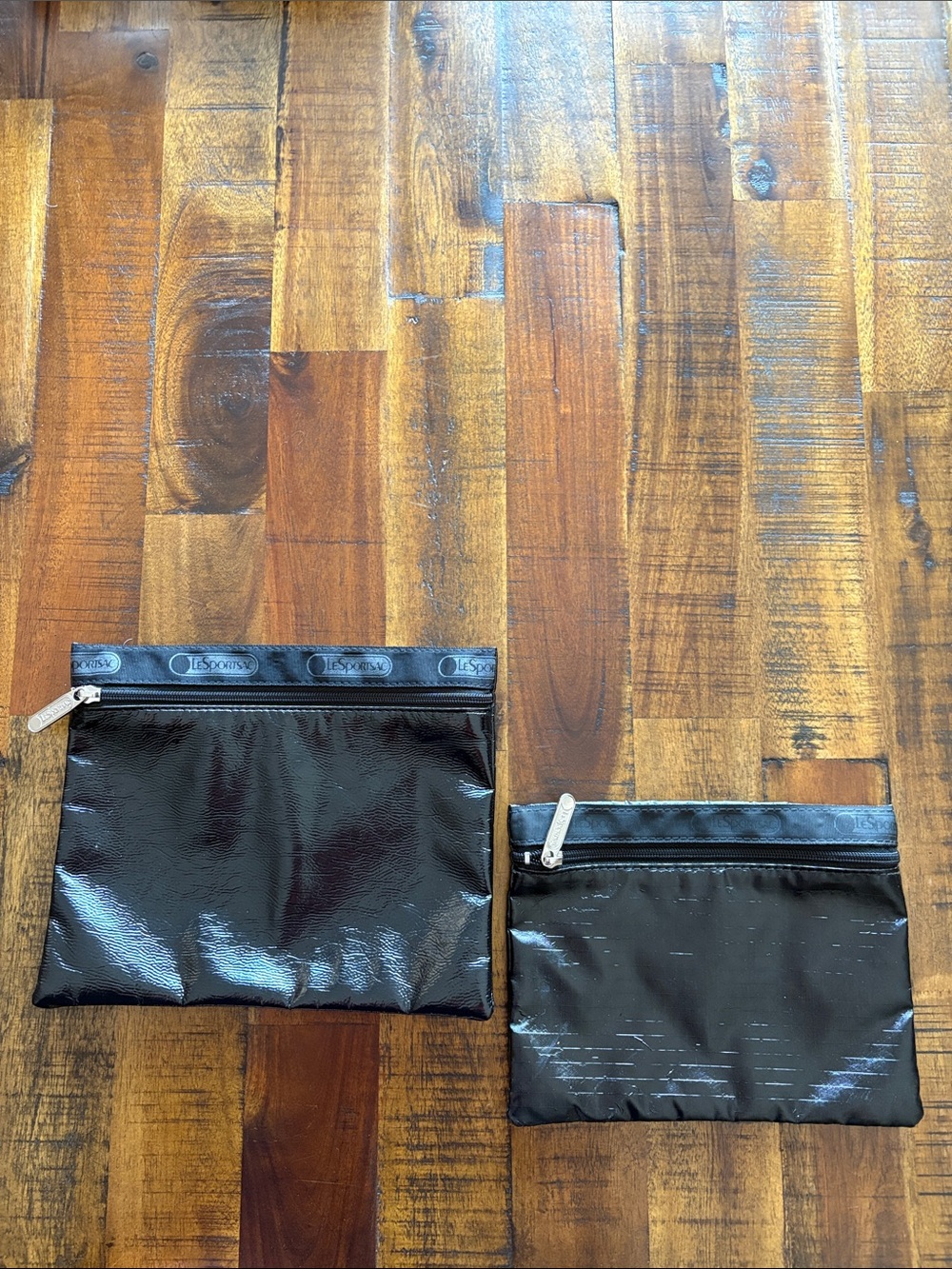 Lesportsac Black Gloss Travel Pouch Duo